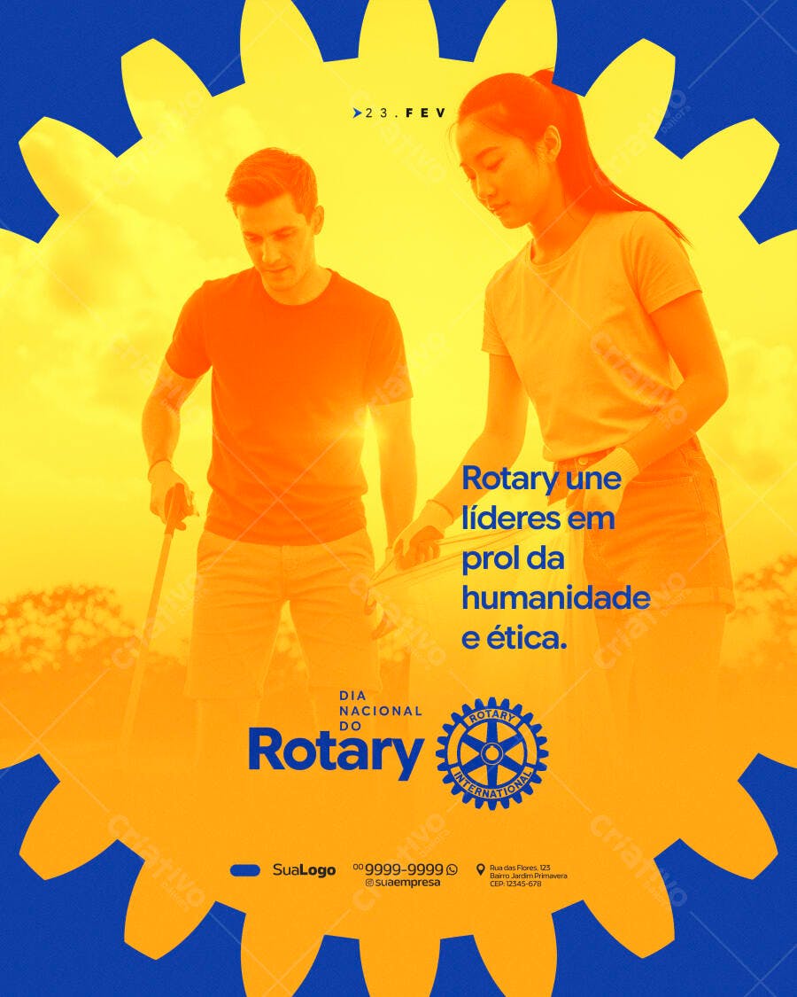 Post Instagram Dia Nacional do Rotary PSD Editável