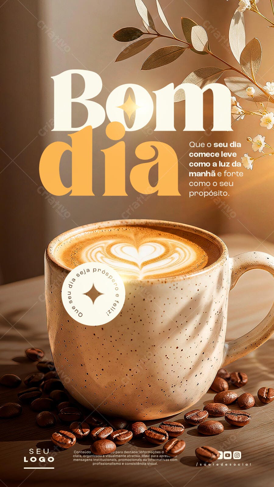 Story Bom Dia Cafeteria Café PSD Editável