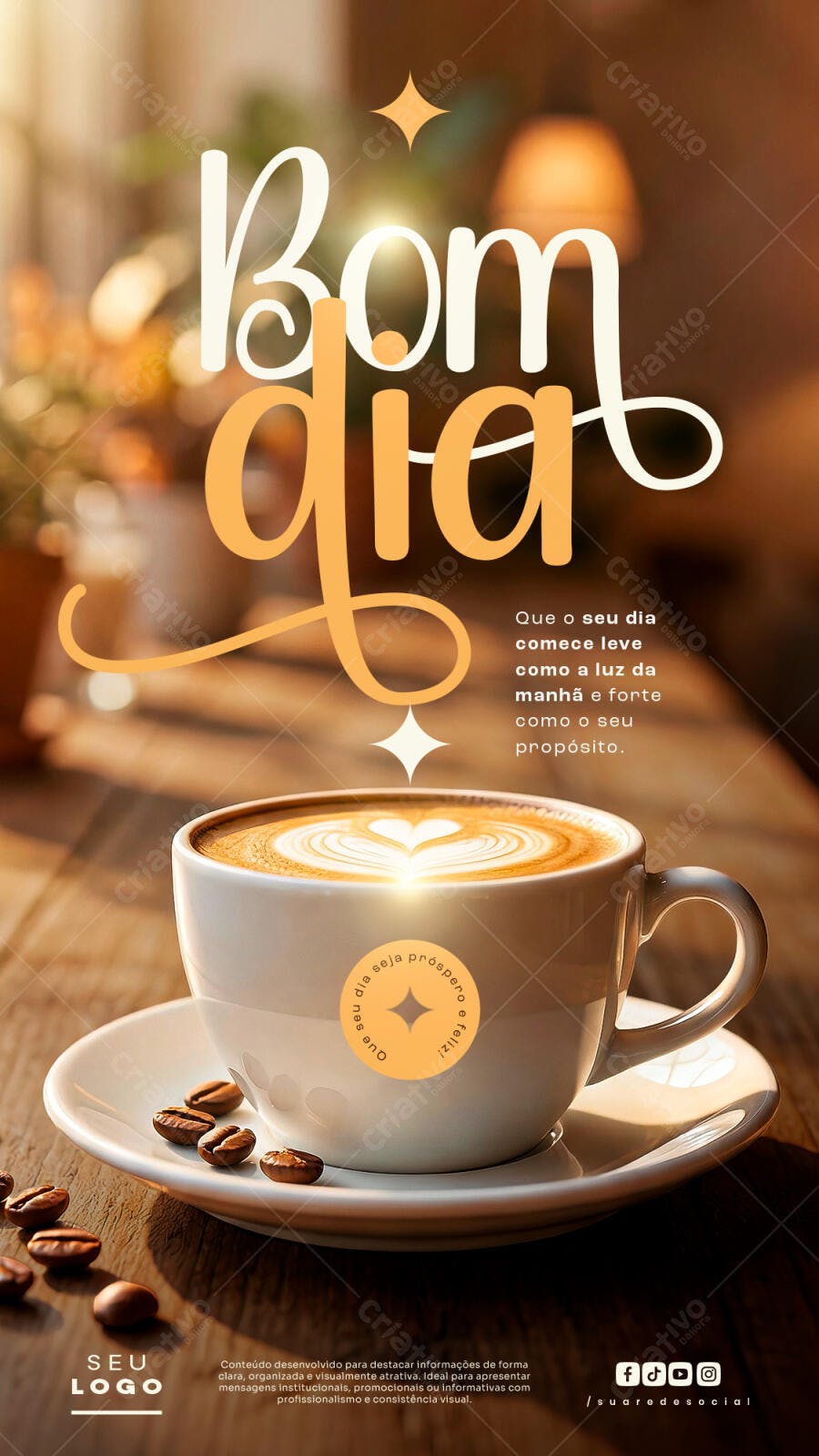 Story Instagram Bom Dia Cafeteria PSD Editável