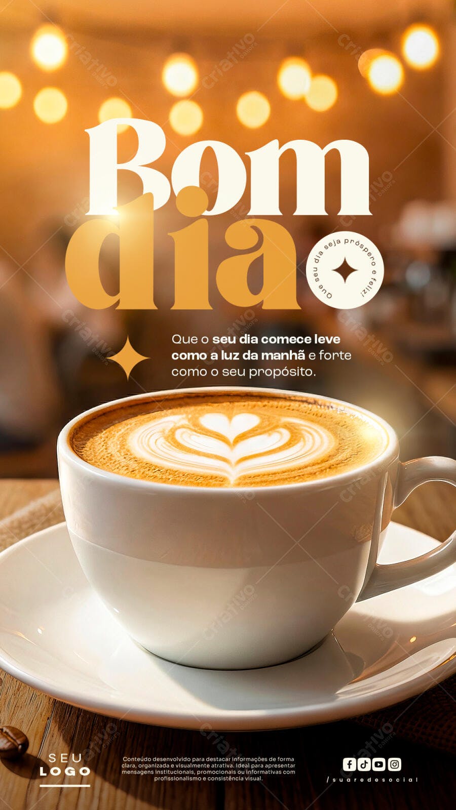 Story Instagram Bom Dia Cafeteria PSD Editável