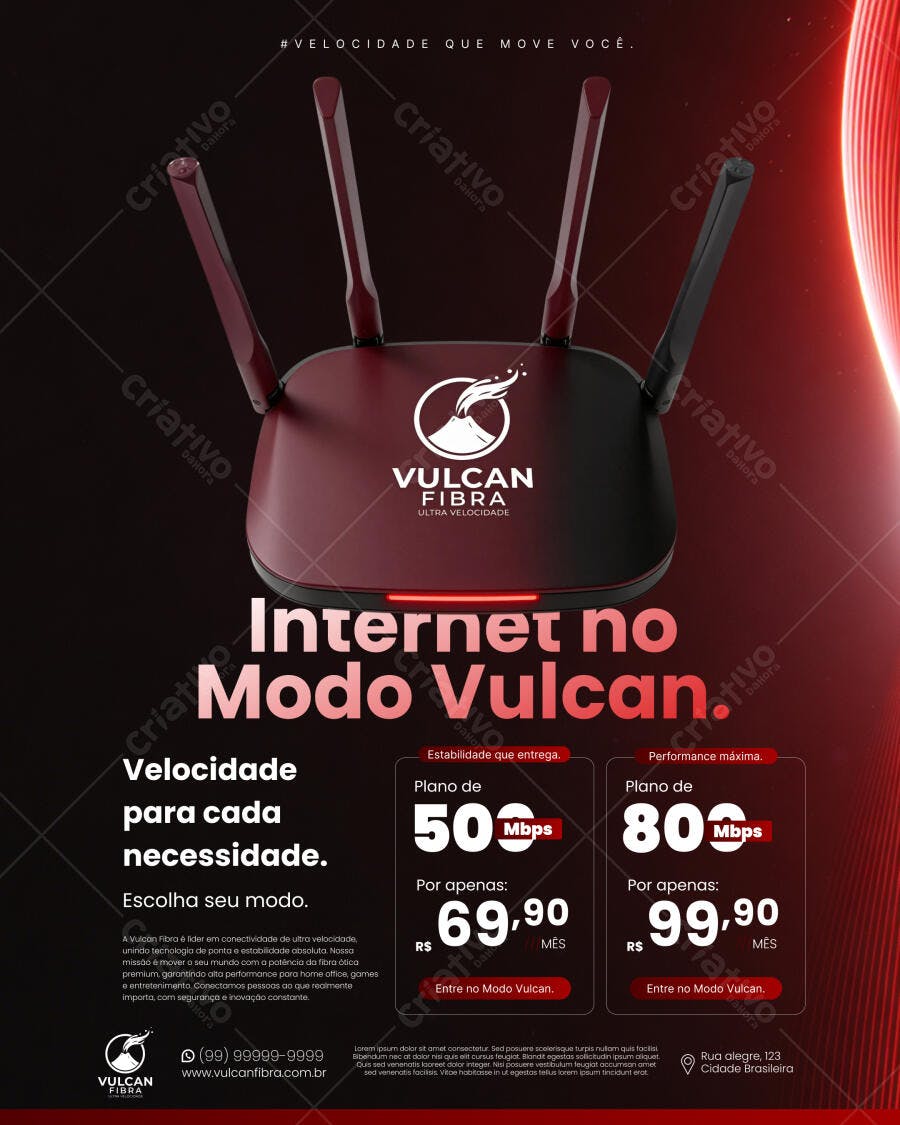 Post Instagram Provedor Internet Fibra PSD Editável