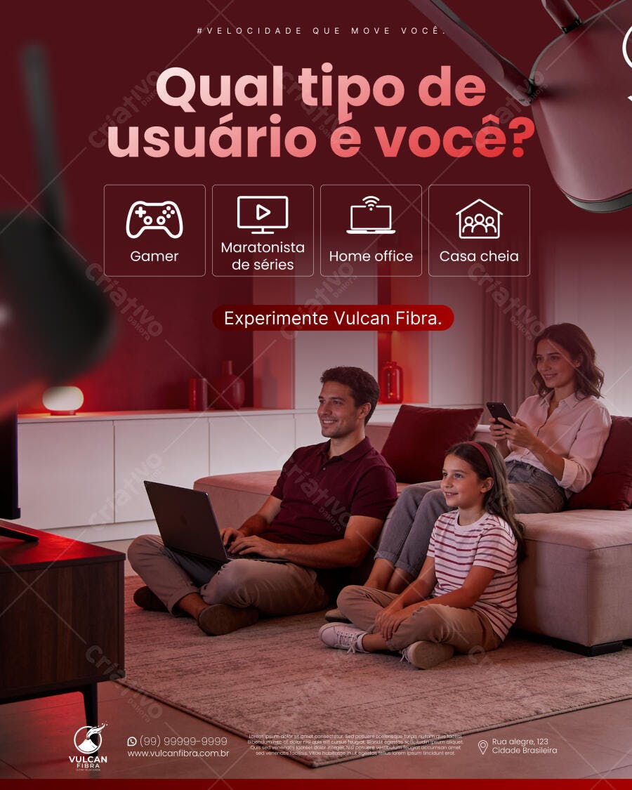 Post Instagram Provedor Internet Fibra PSD Editável