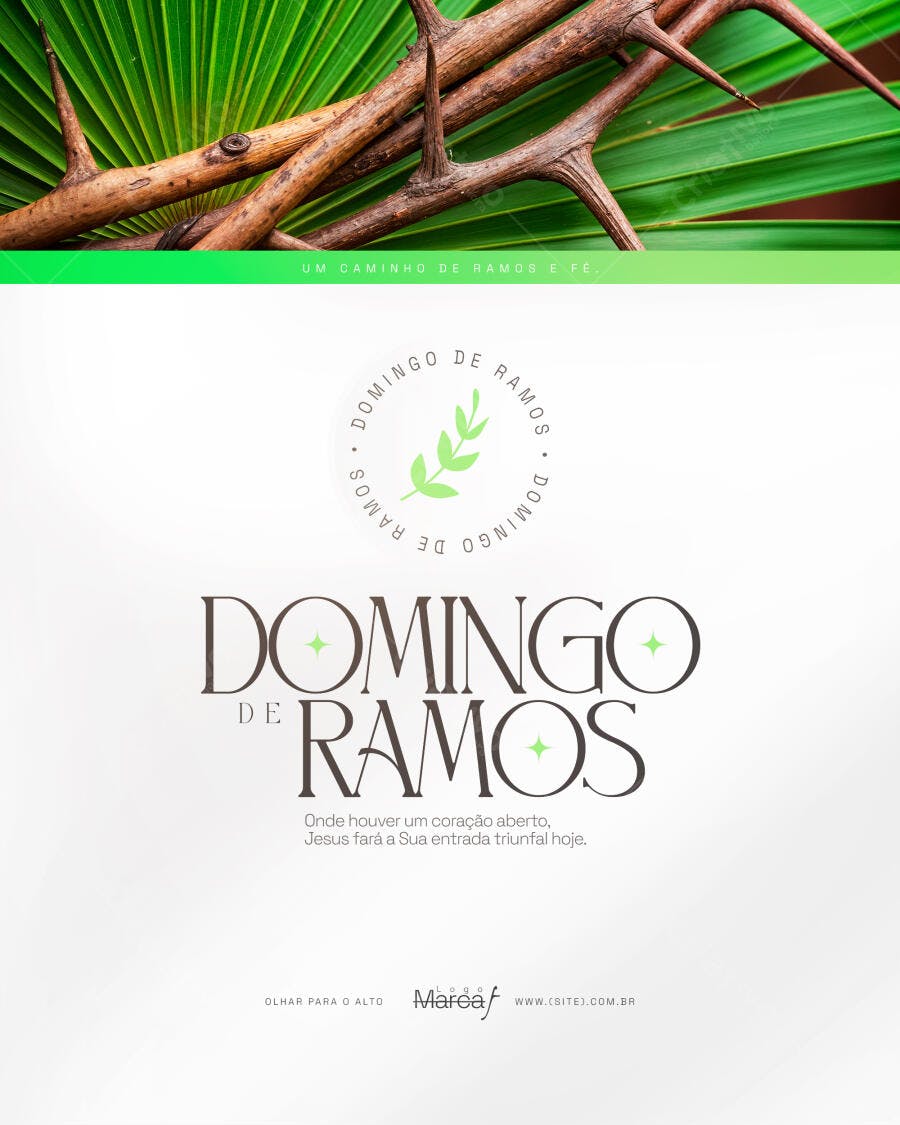 Post Instagram Domingo de Ramos PSD Editável