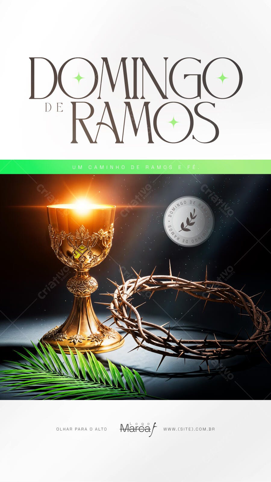 Post Instagram Domingo de Ramos Páscoa PSD Editável