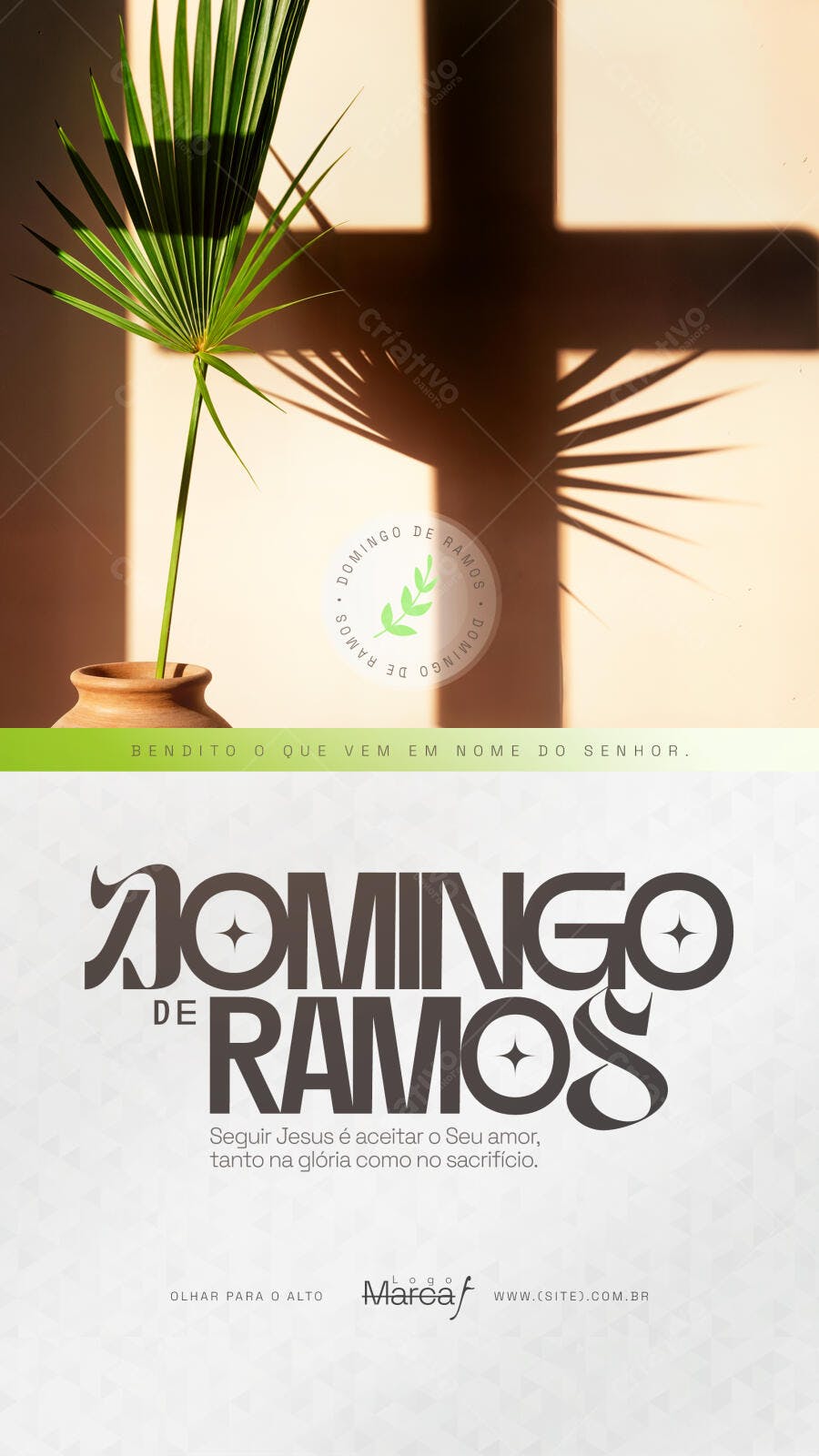 Post Instagram Domingo de Ramos Páscoa PSD Editável