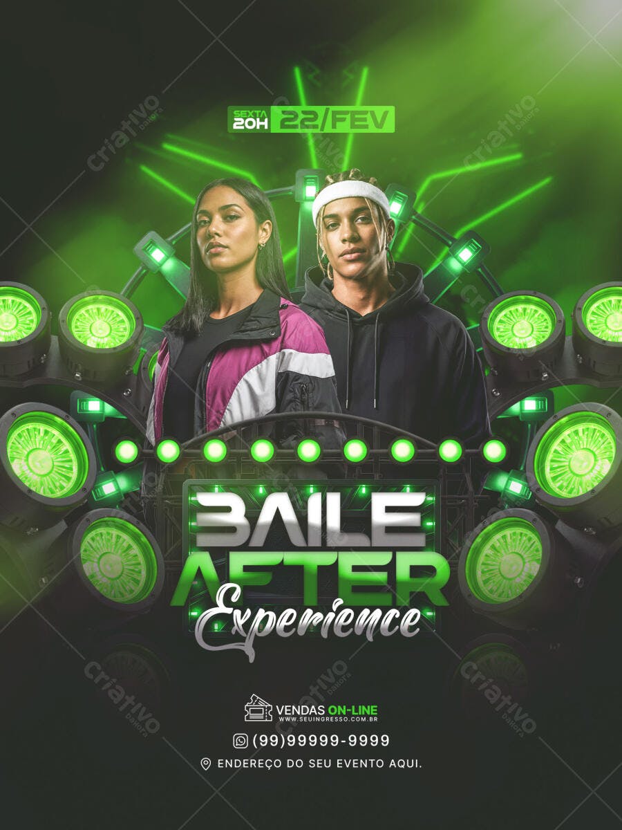 Flyer Balada After Party Noturna PSD Editável