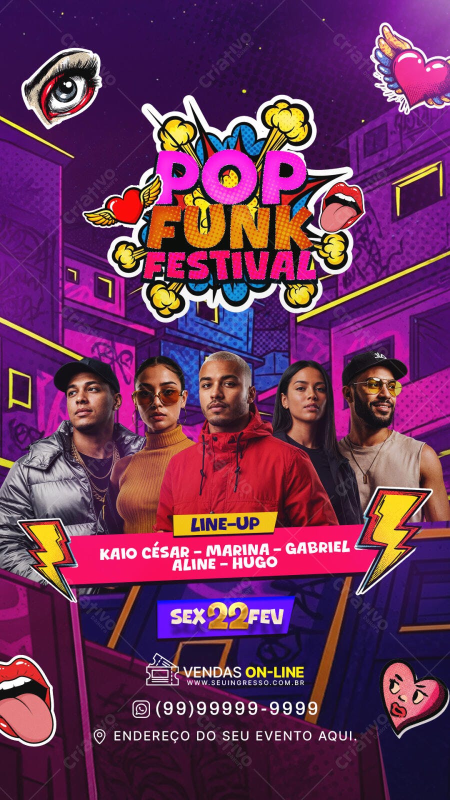 Story Pop Funk Festival Fevereiro PSD Editável