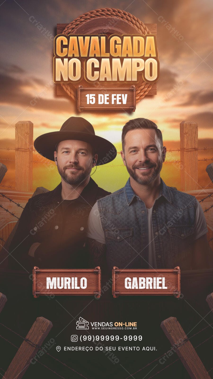 Story Instagram Cavalgada no Campo Sertanejo PSD Editável