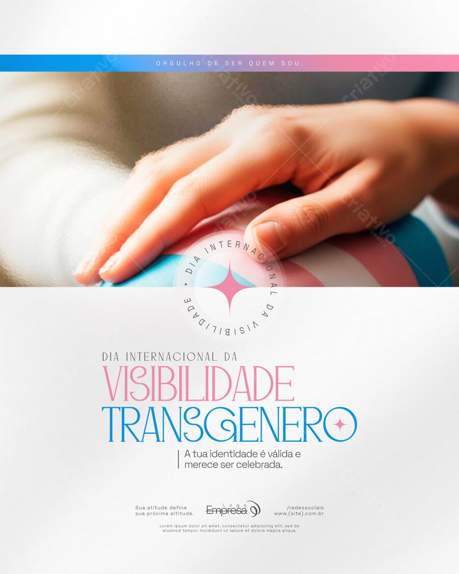 Post Dia Internacional Visibilidade Transgênero PSD Editável