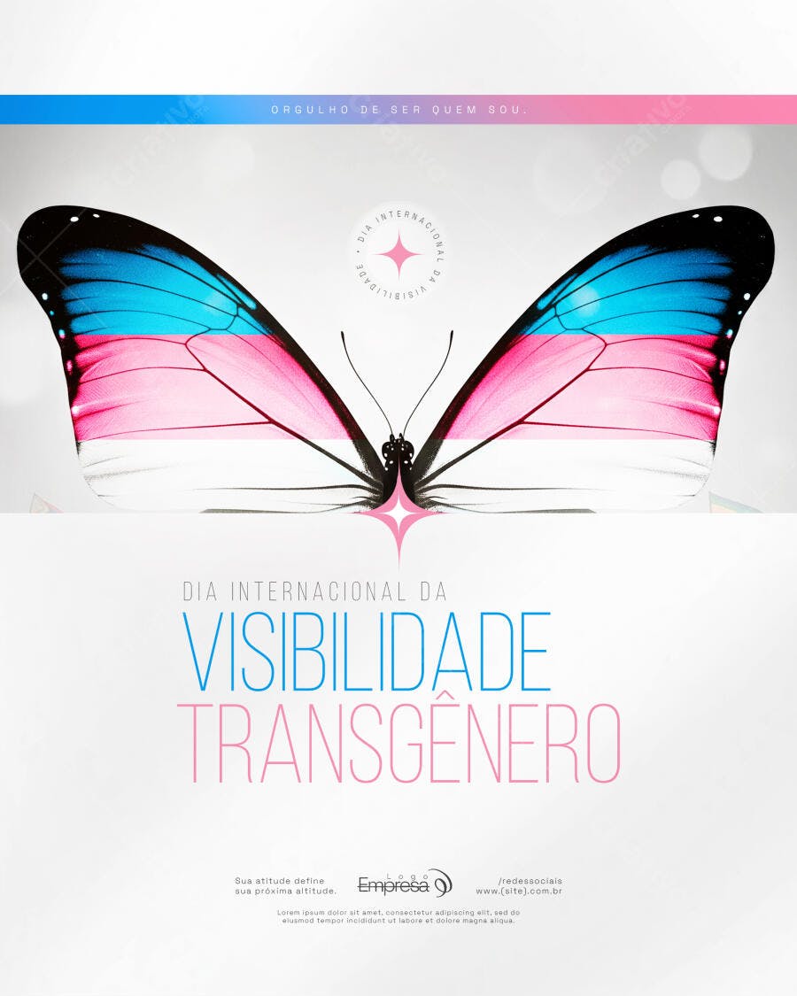 Post Dia Visibilidade Transgênero Borboleta PSD Editável