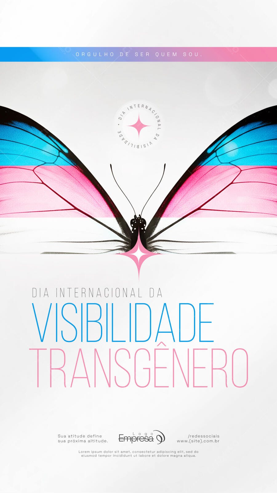 Post Dia Visibilidade Transgênero PSD Editável