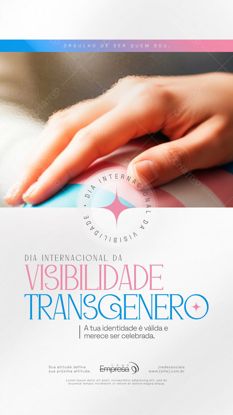 Story Dia da Visibilidade Transgênero Orgulho PSD Editável