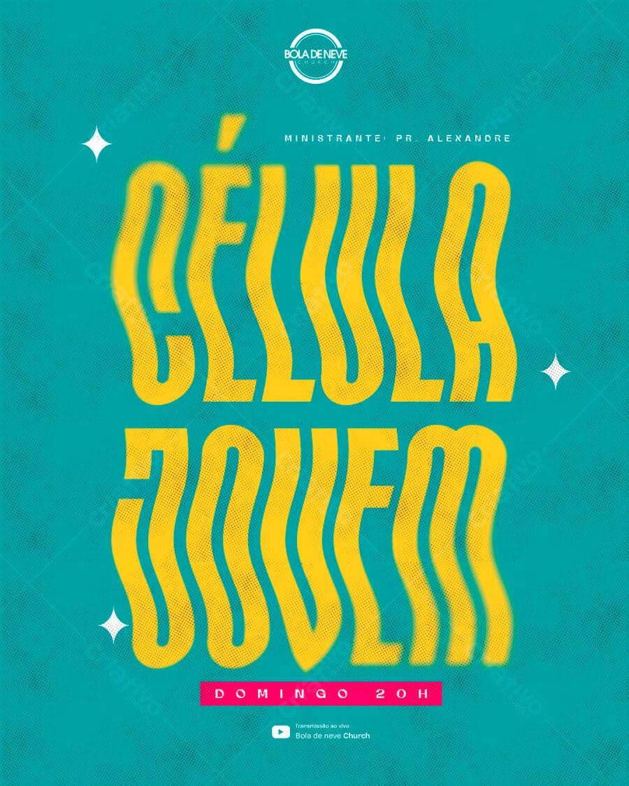 Post Instagram Célula Jovem Igreja PSD Editável