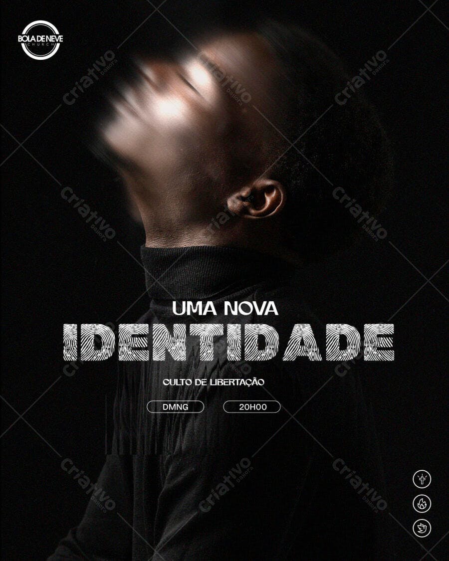 Post Instagram Igreja Culto de Libertação PSD Editável