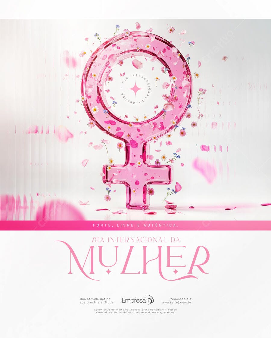 Flyer Dia Internacional da Mulher 8 de Março PSD Editável
