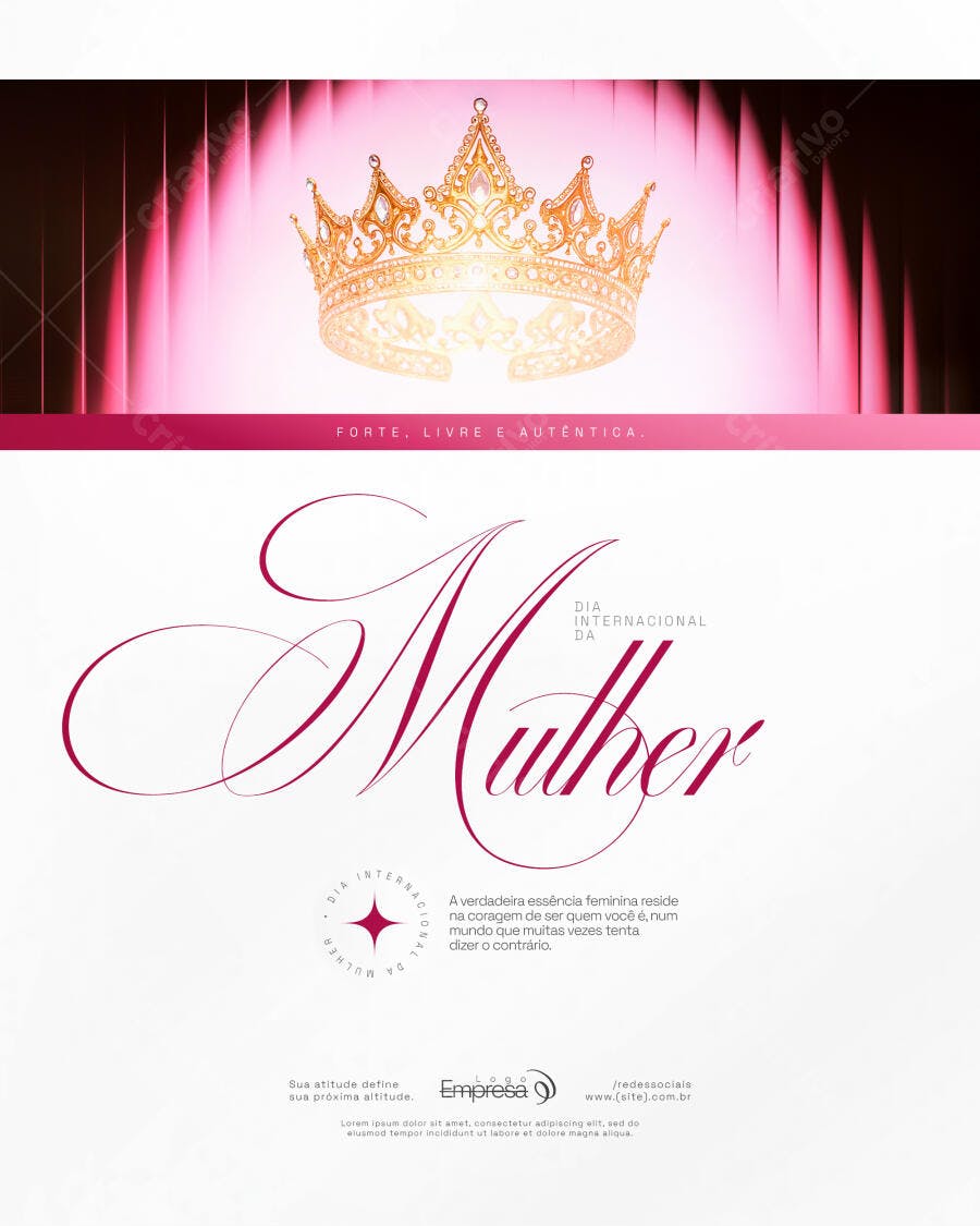 Flyer Dia Internacional da Mulher 8 de Março PSD Editável