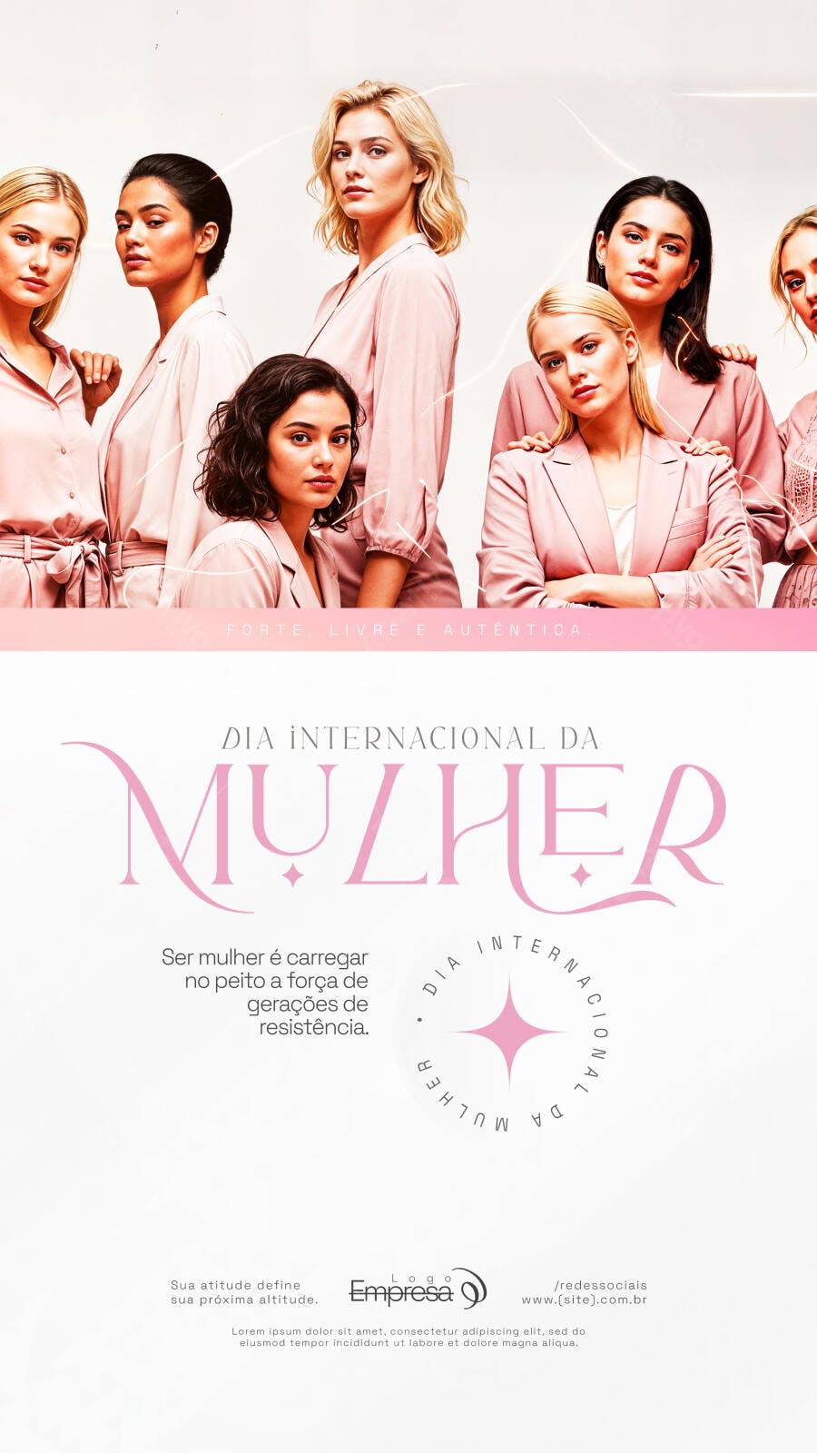 Post Instagram Dia Internacional da Mulher 8 de Março PSD Editável