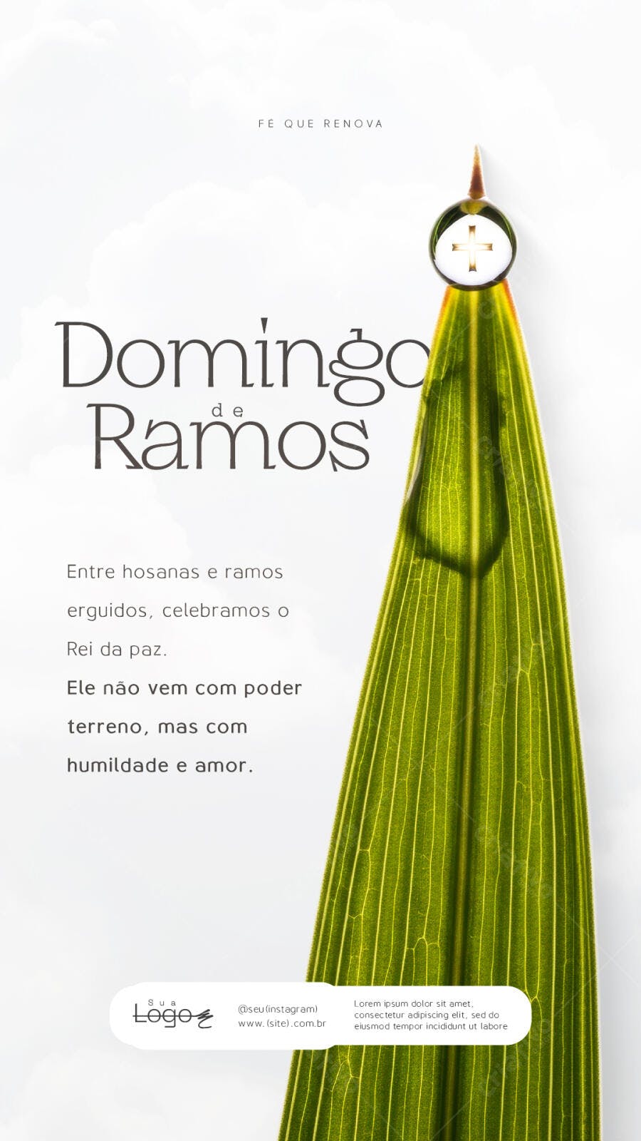 Story Instagram Domingo de Ramos Páscoa PSD Editável