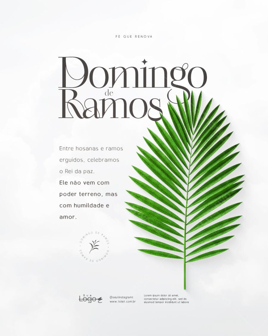 Post Instagram Domingo de Ramos PSD Editável
