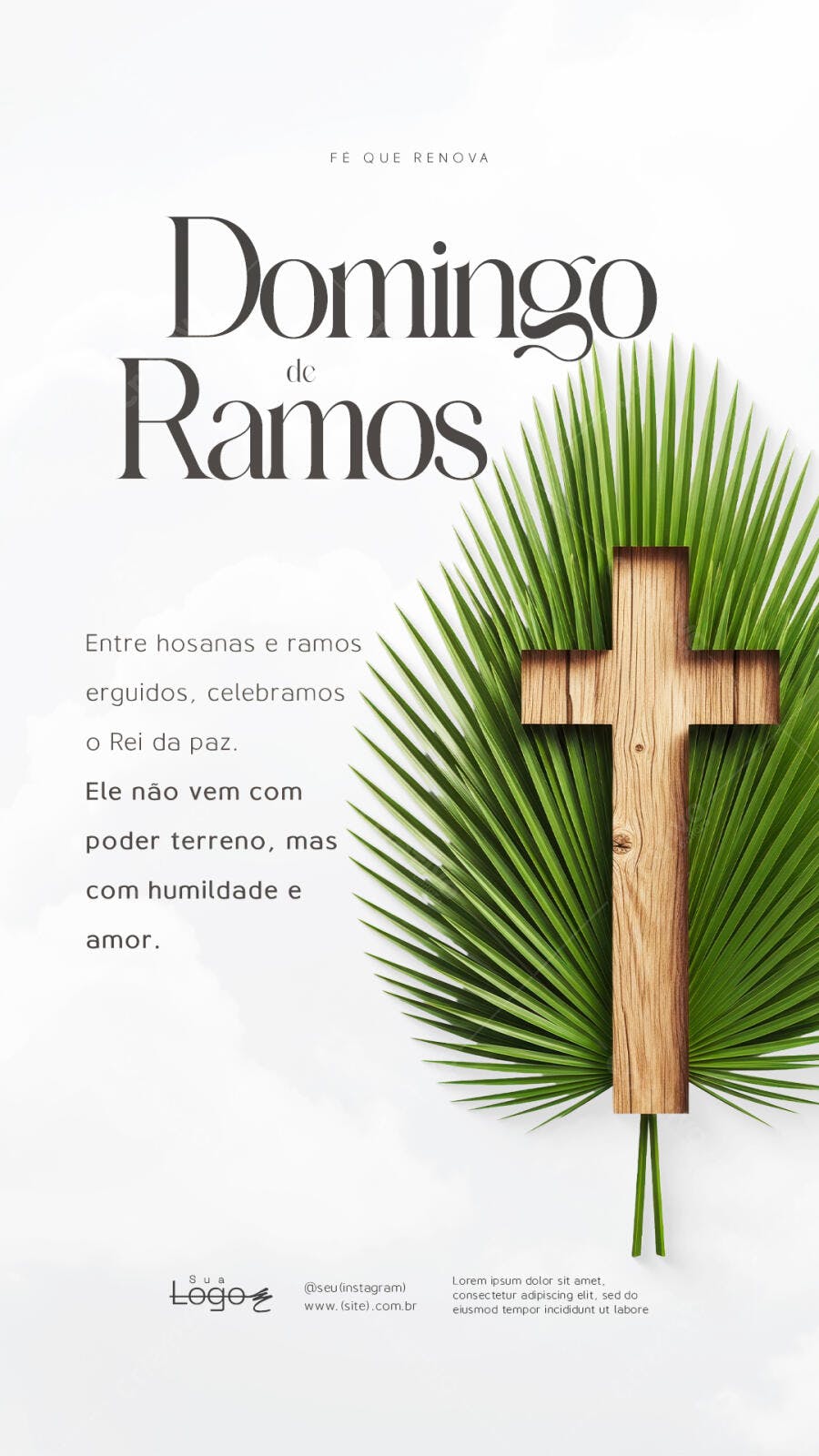 Story Instagram Domingo de Ramos Páscoa PSD Editável