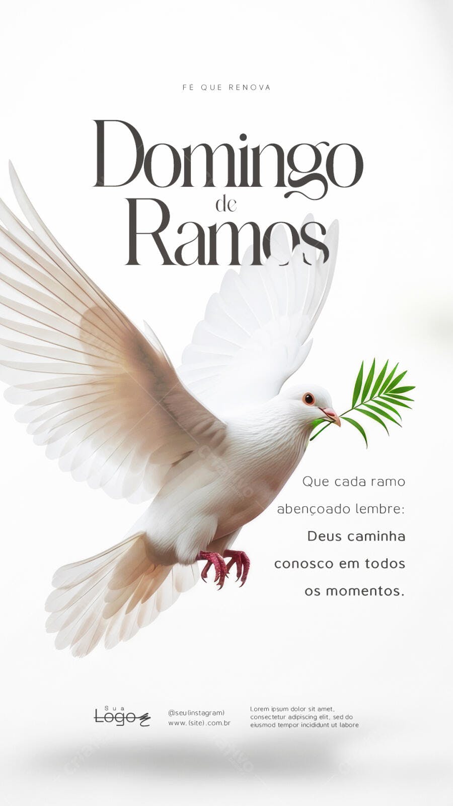 Story Instagram Domingo de Ramos Páscoa PSD Editável