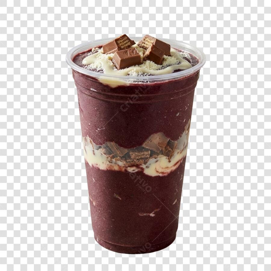 Foto Recortada Açaí com Leite Ninho e Chocolate PNG Fundo Transparente