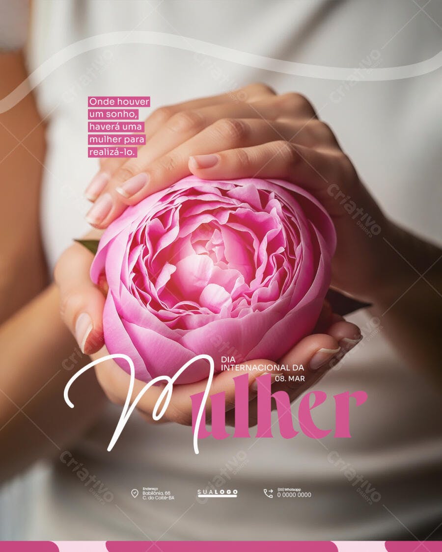 Post Dia Internacional da Mulher 8 de Março PSD Editável