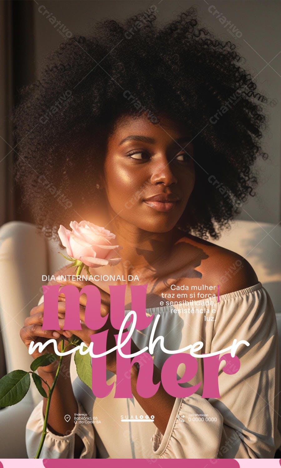 Post Dia Internacional da Mulher 8 de Março PSD Editável