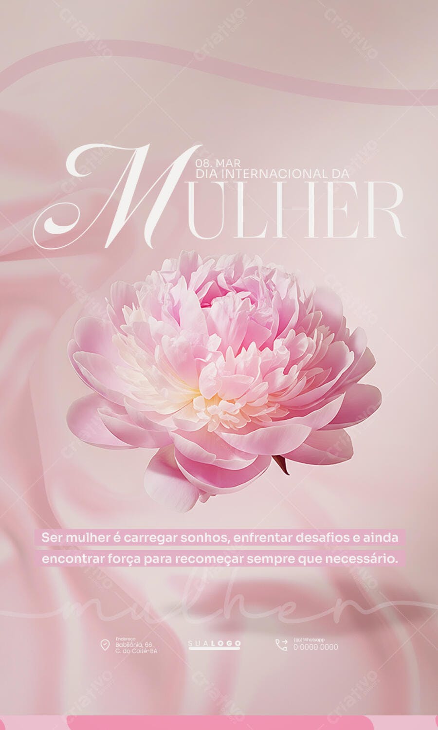 Post Instagram Dia da Mulher 8 de Março PSD Editável