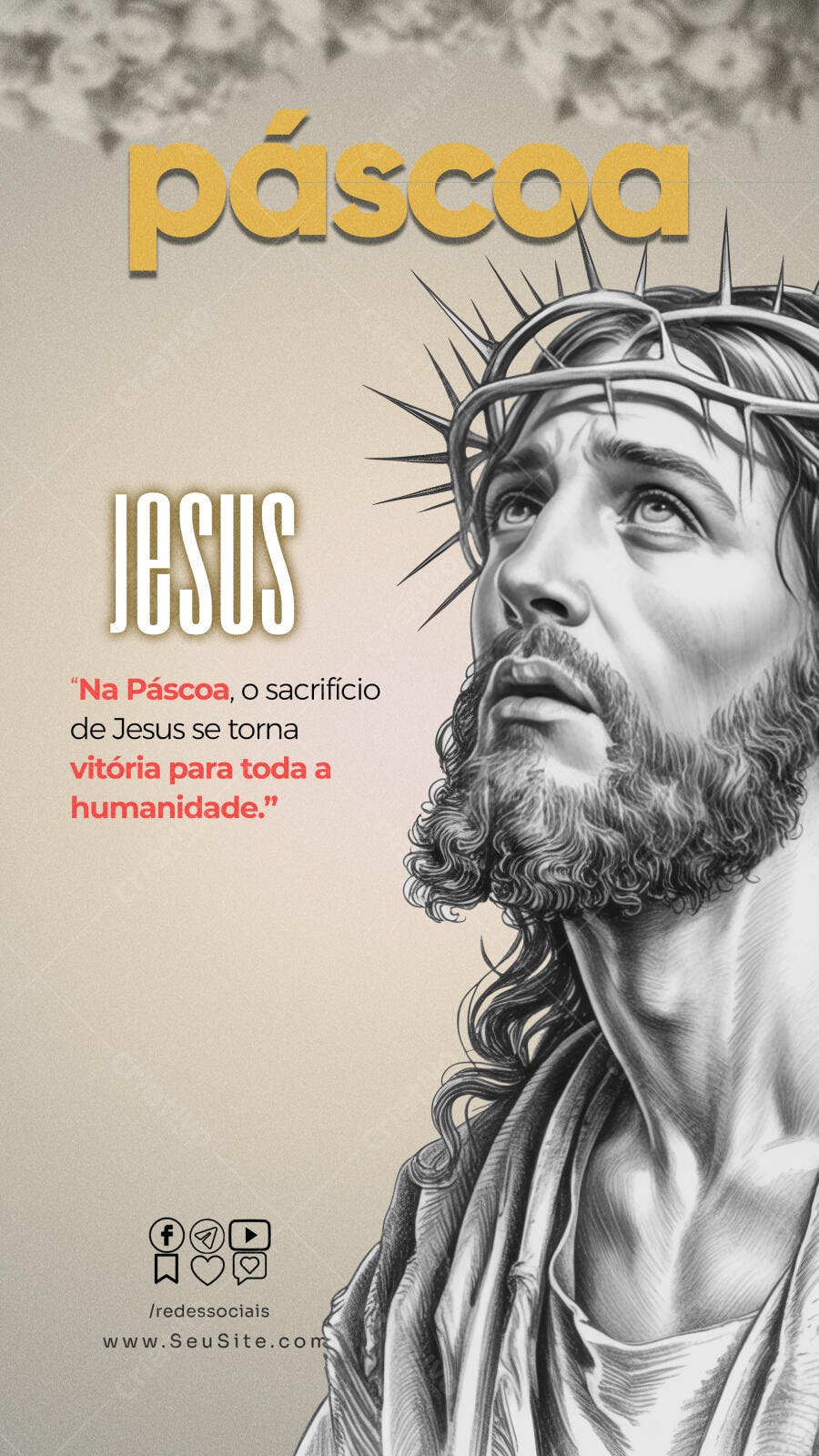 Story Páscoa Jesus Cristo Religioso PSD Editável