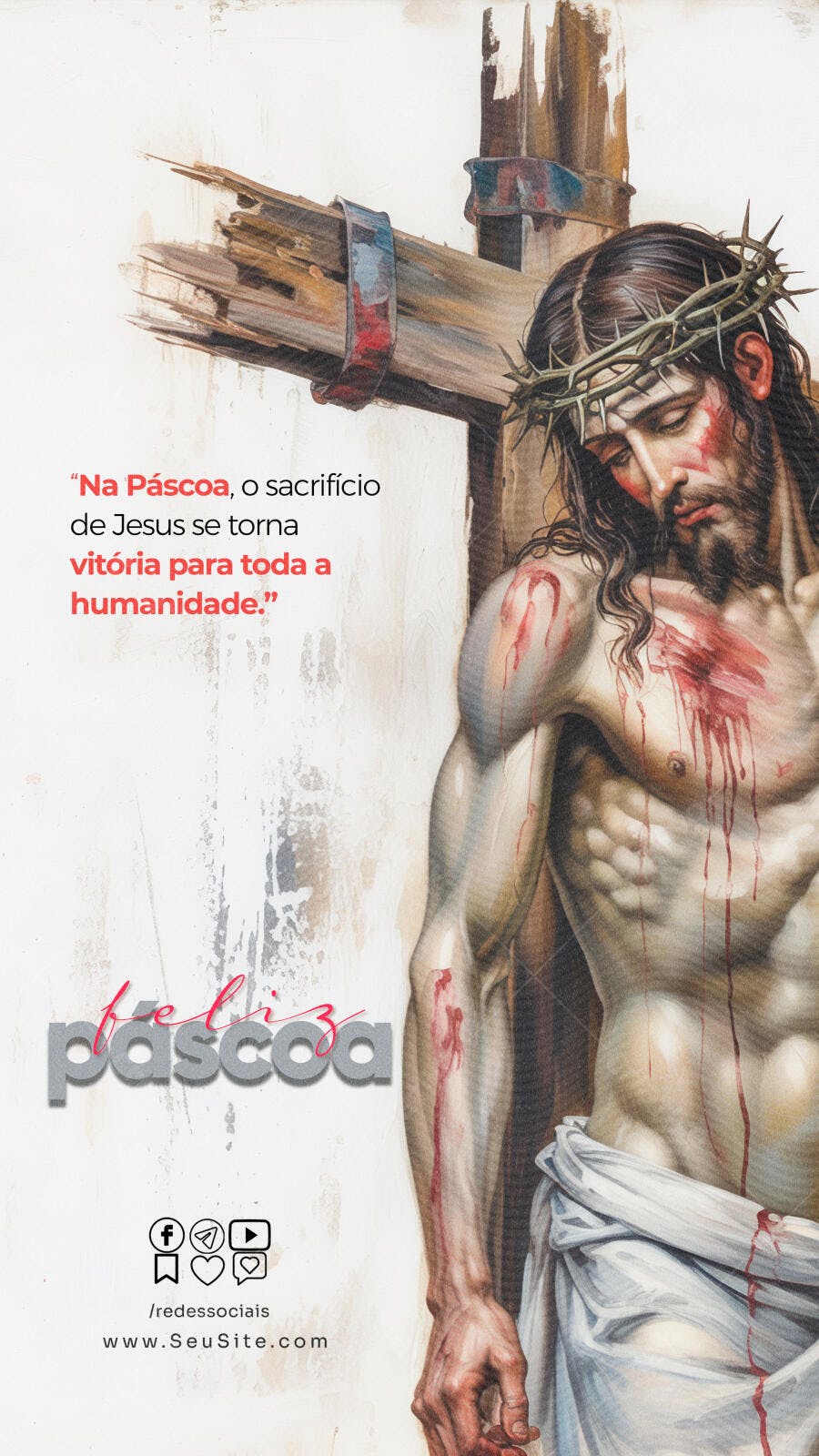 Post Instagram Páscoa Jesus Cristo PSD Editável