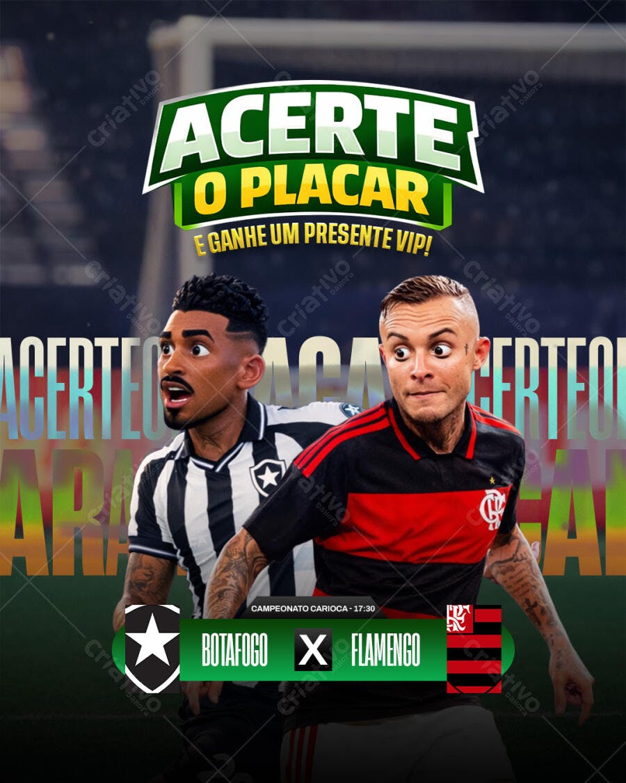 Post Instagram Jogo Futebol Campeonato Carioca PSD Editável