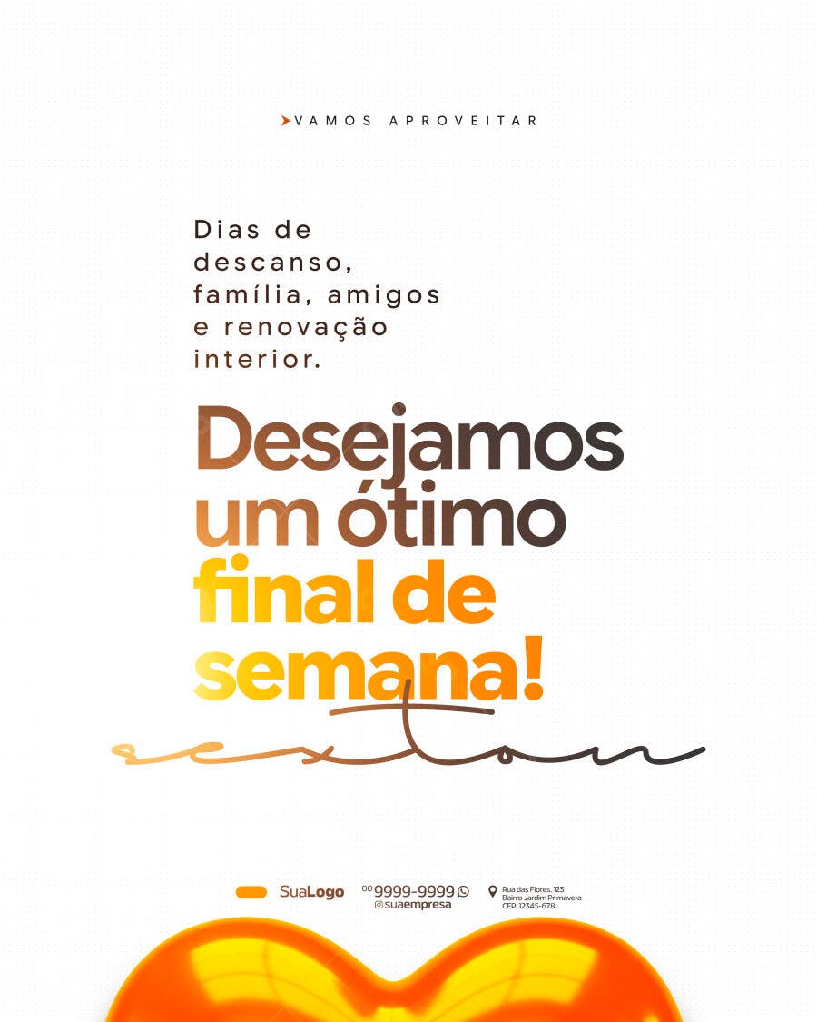 Post Instagram Final de Semana PSD Editável
