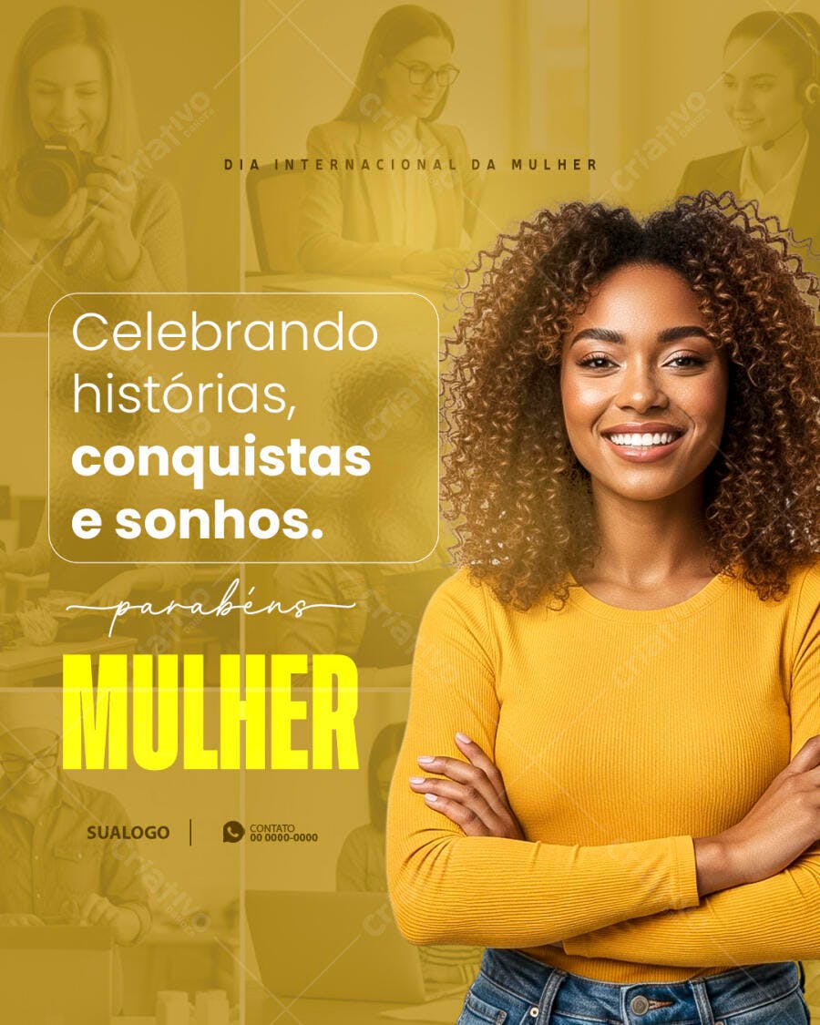Post Instagram Dia da Mulher 8 de Março PSD Editável