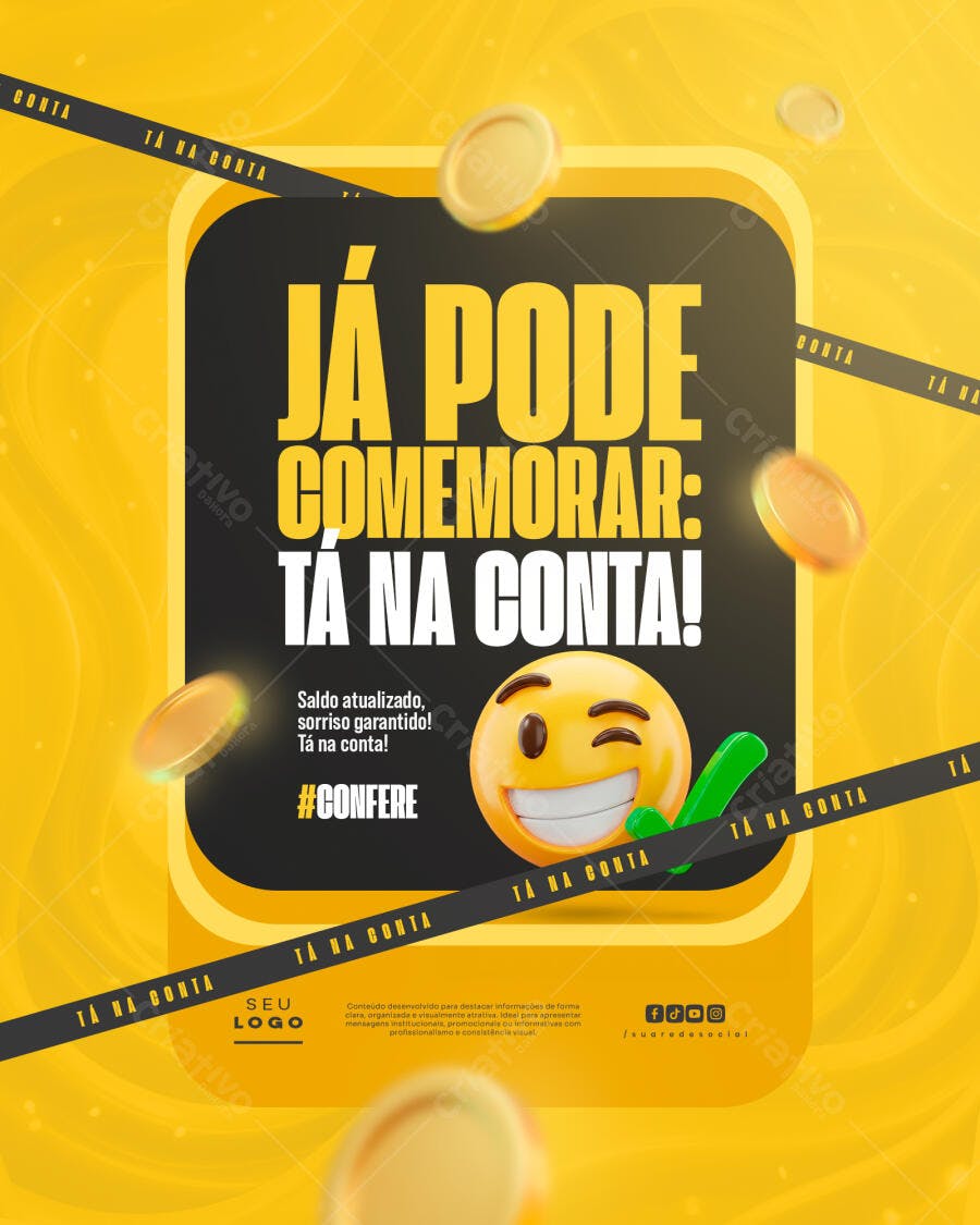 Post Instagram Pagamento Salário Recebimento PSD Editável