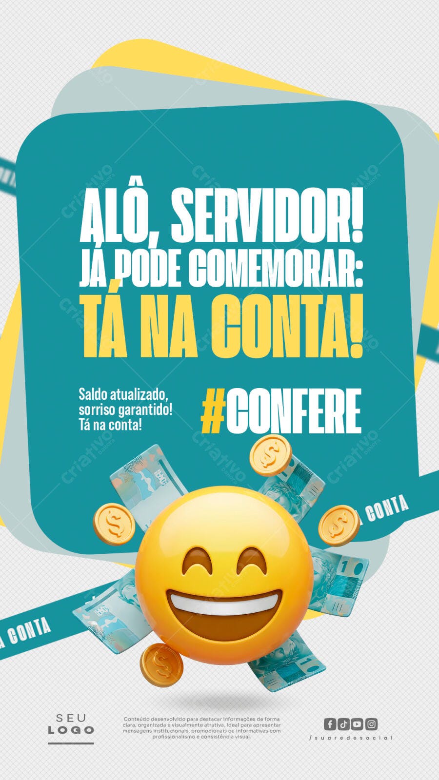 Post Instagram Servidor Público Salário PSD Editável