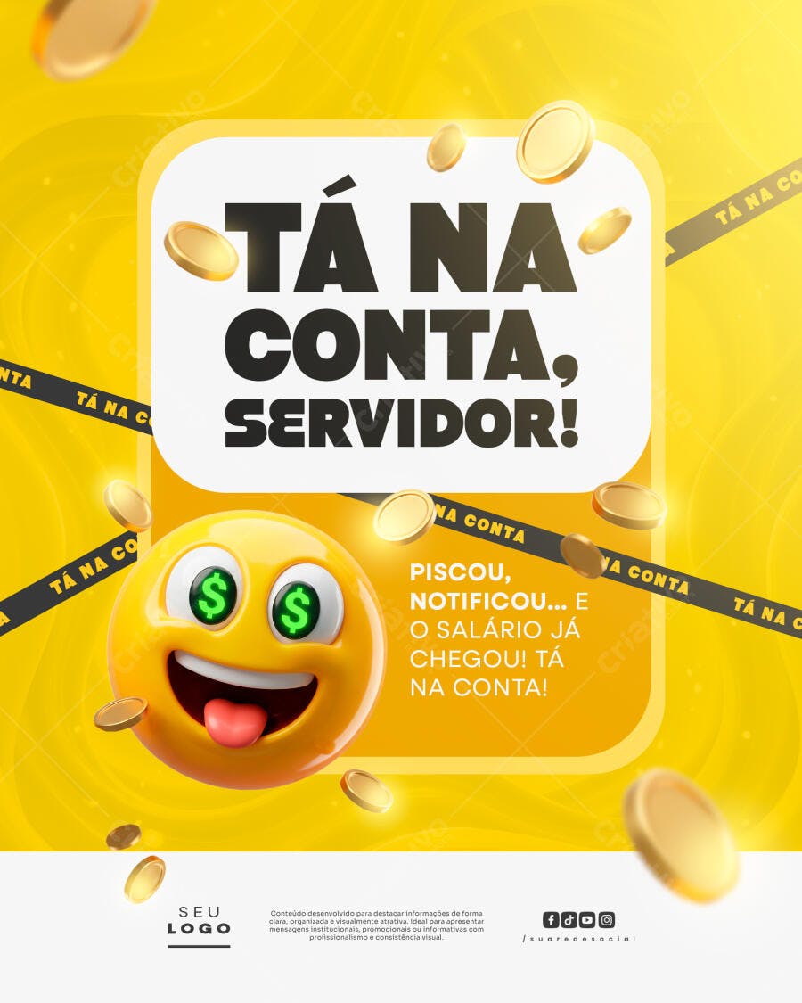Post Instagram Salário Servidor Público PSD Editável