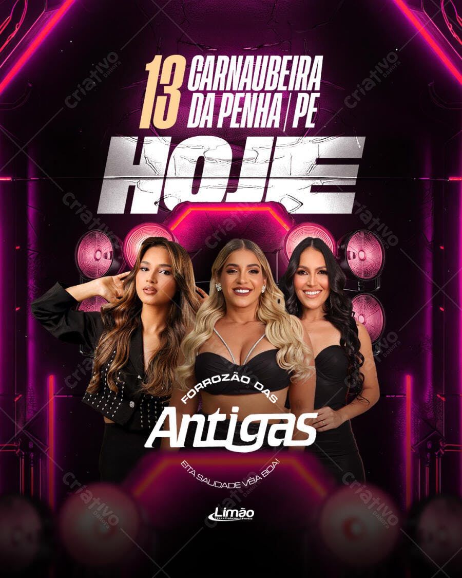 Flyer Forrozão Antigas Carnaubeira da Penha PSD Editável