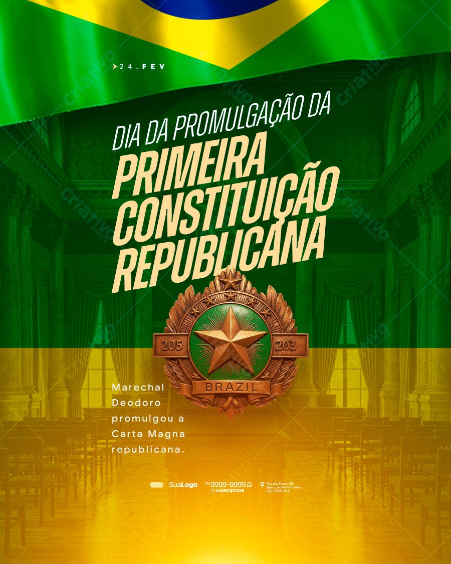 Post Instagram Promulgação Primeira Constituição Republicana PSD Editável