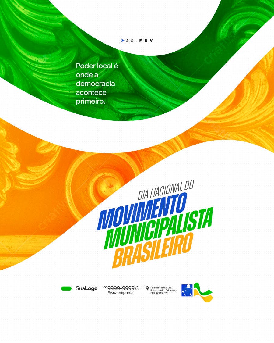 Flyer Dia Nacional Movimento Municipalista Brasileiro PSD Editável