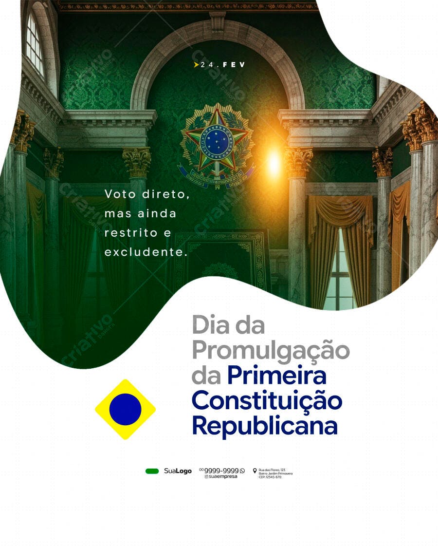 Post Dia da Constituição Republicana 24 Fev PSD Editável