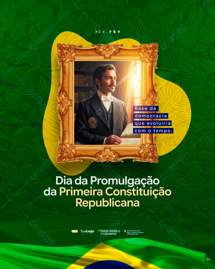 Post Dia da Constituição 24 de Fevereiro PSD Editável