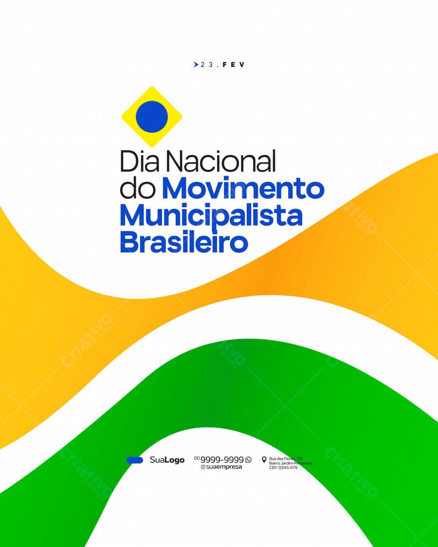 Flyer Dia Nacional do Movimento Municipalista Brasileiro PSD Editável