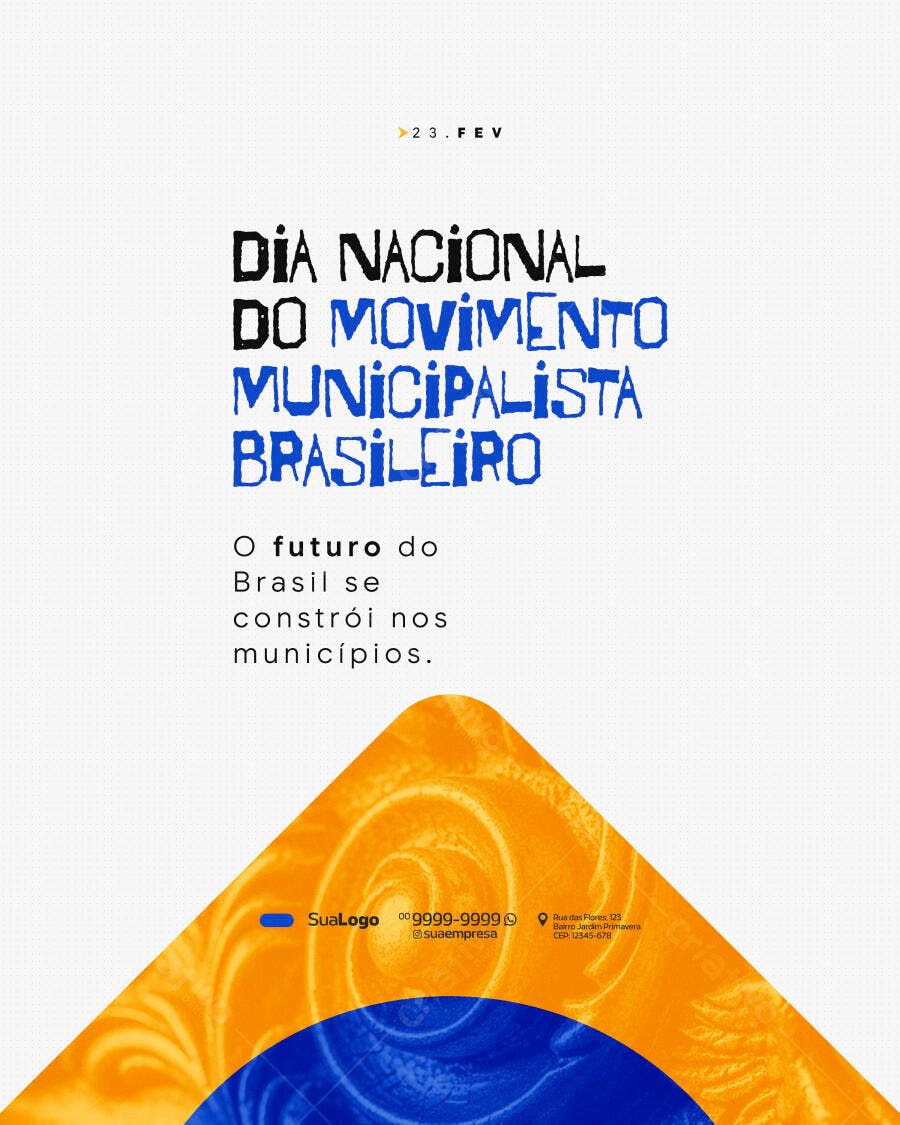Post Dia Nacional Movimento Municipalista Brasileiro PSD Editável