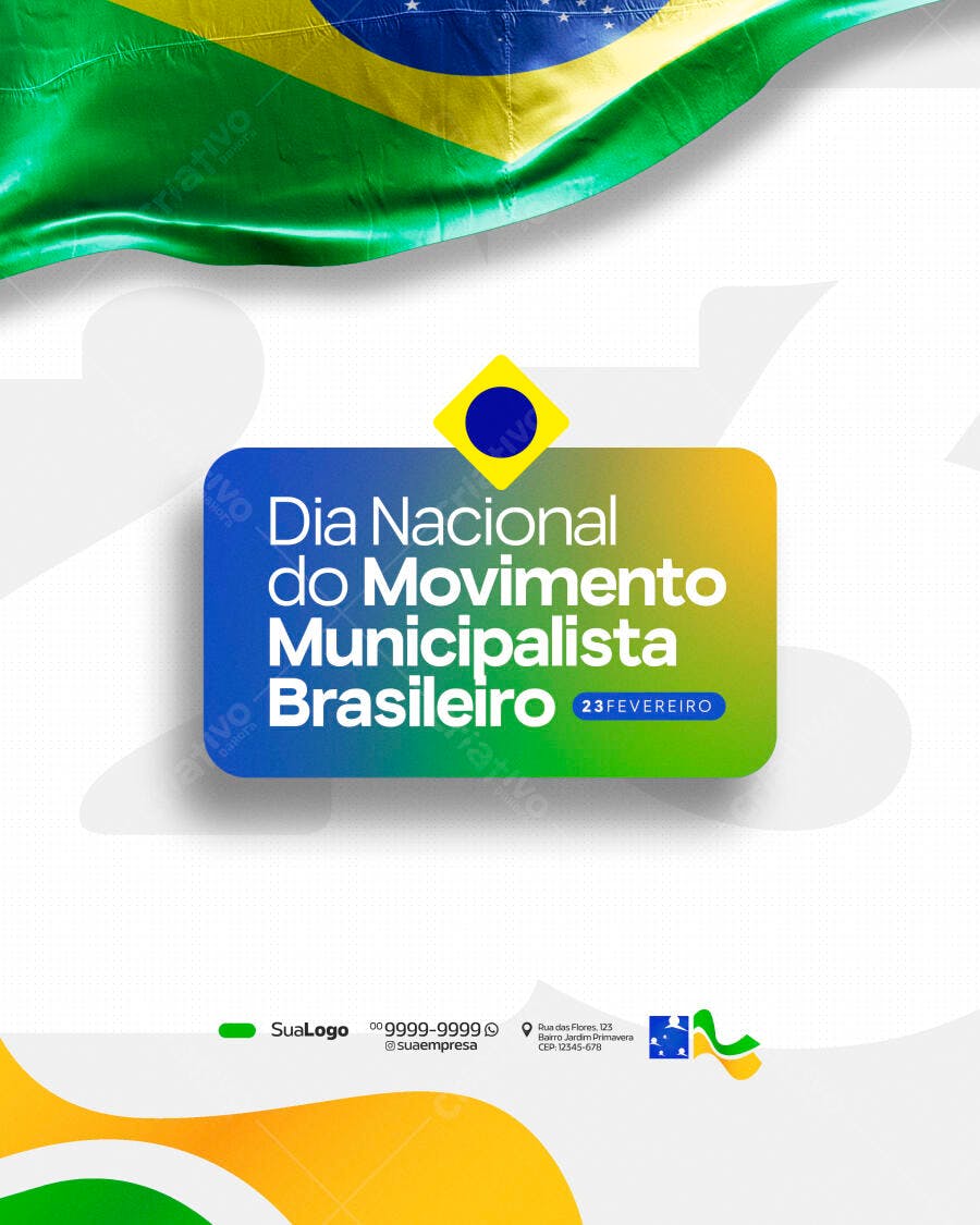 Post Dia Nacional Movimento Municipalista 23 Fevereiro PSD Editável