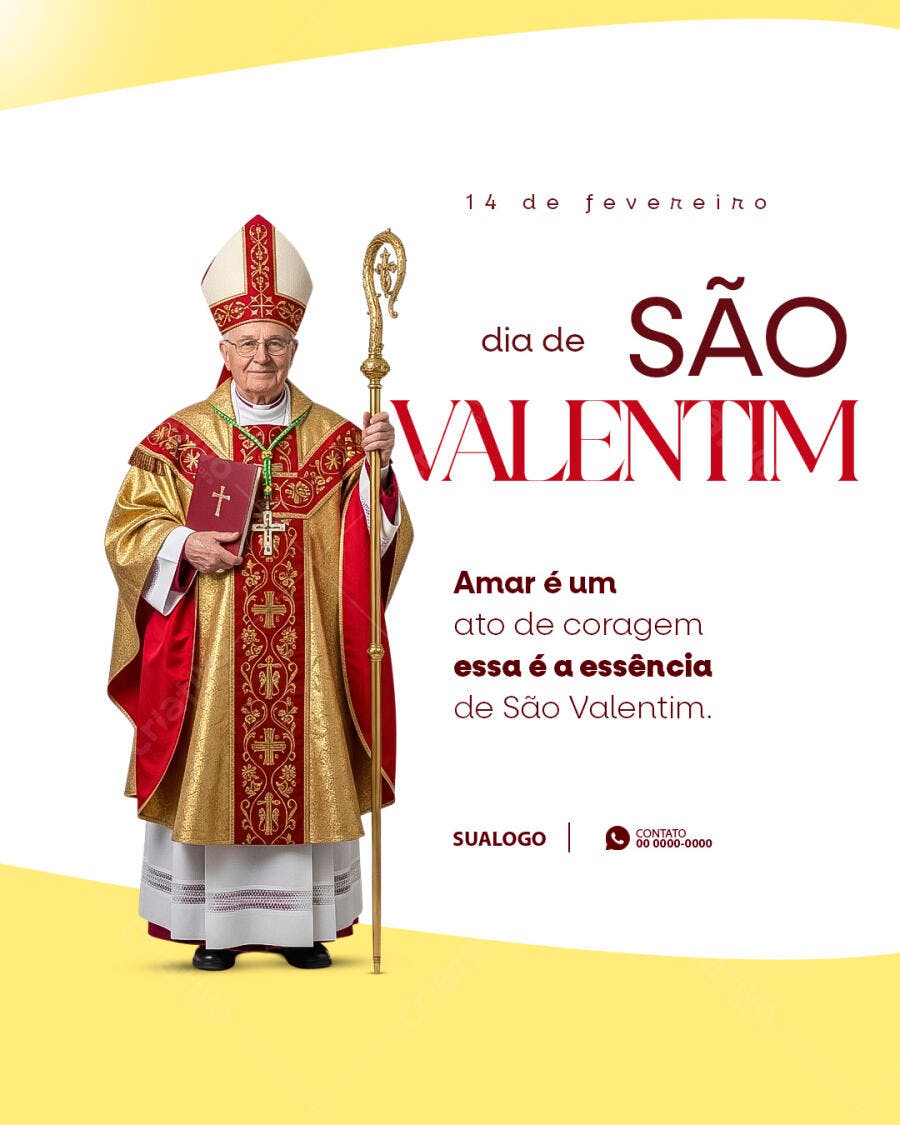 Post Instagram Dia de São Valentim Fevereiro PSD Editável