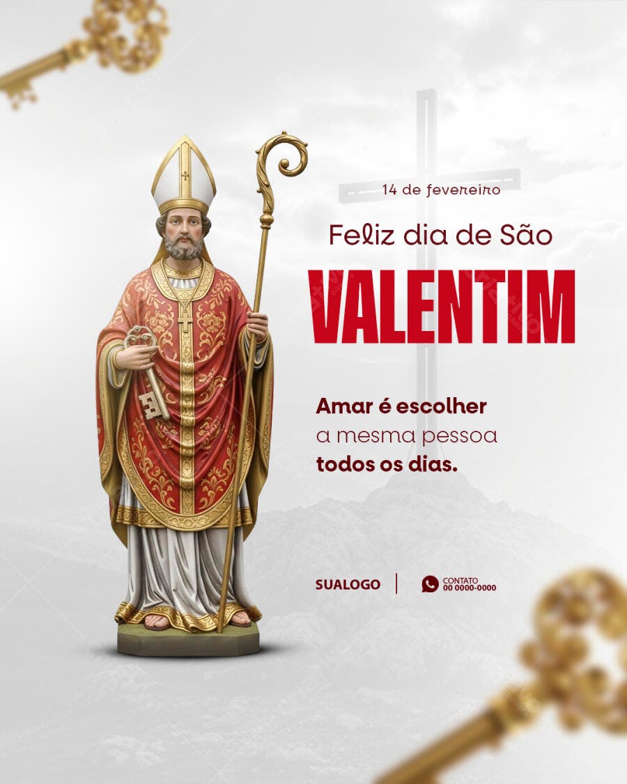Post Dia de São Valentim 14 de Fevereiro PSD Editável