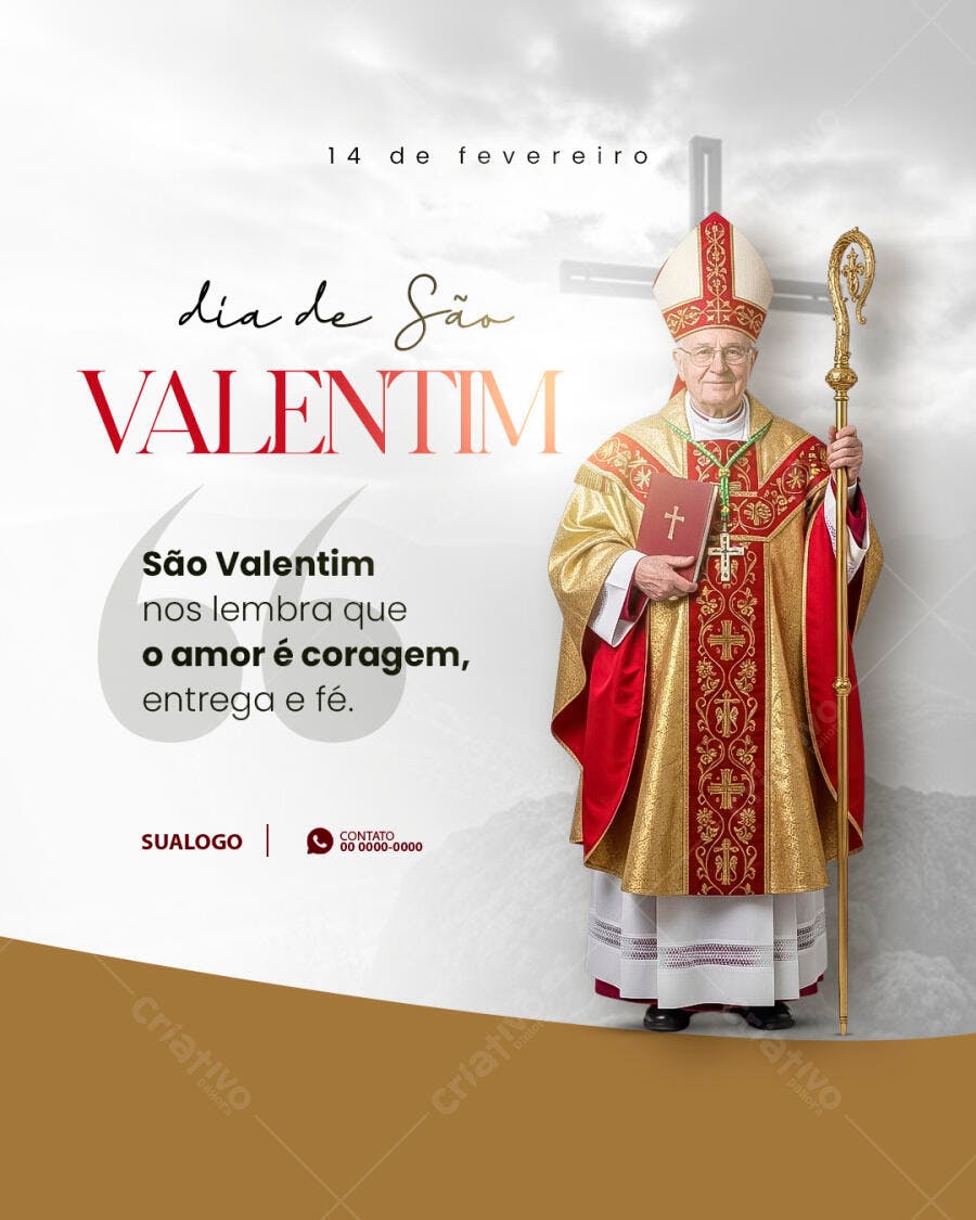 Post Dia de São Valentim Fevereiro PSD Editável