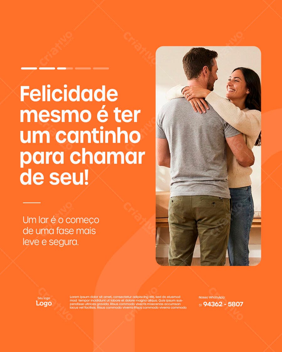 Post Imobiliária Casal Lar Doce Lar PSD Editável