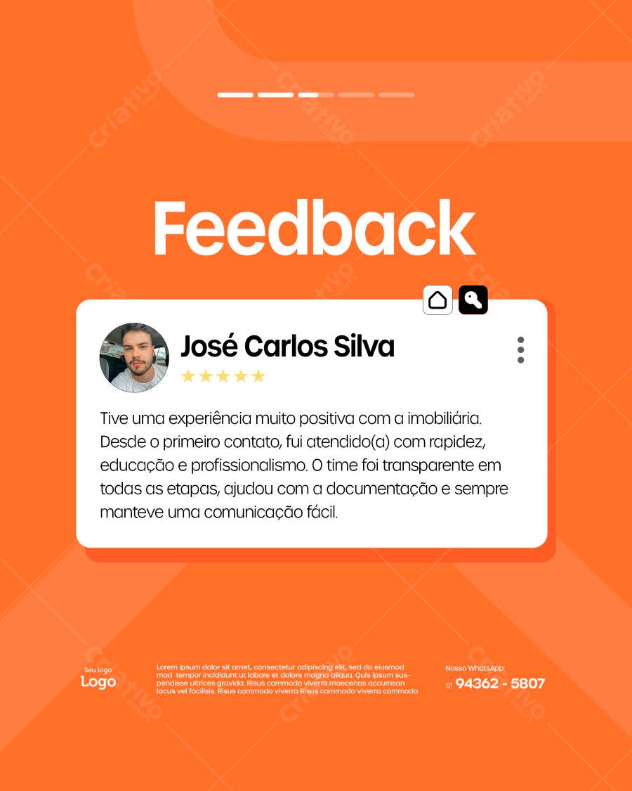 Post Instagram Feedback Imobiliária PSD Editável